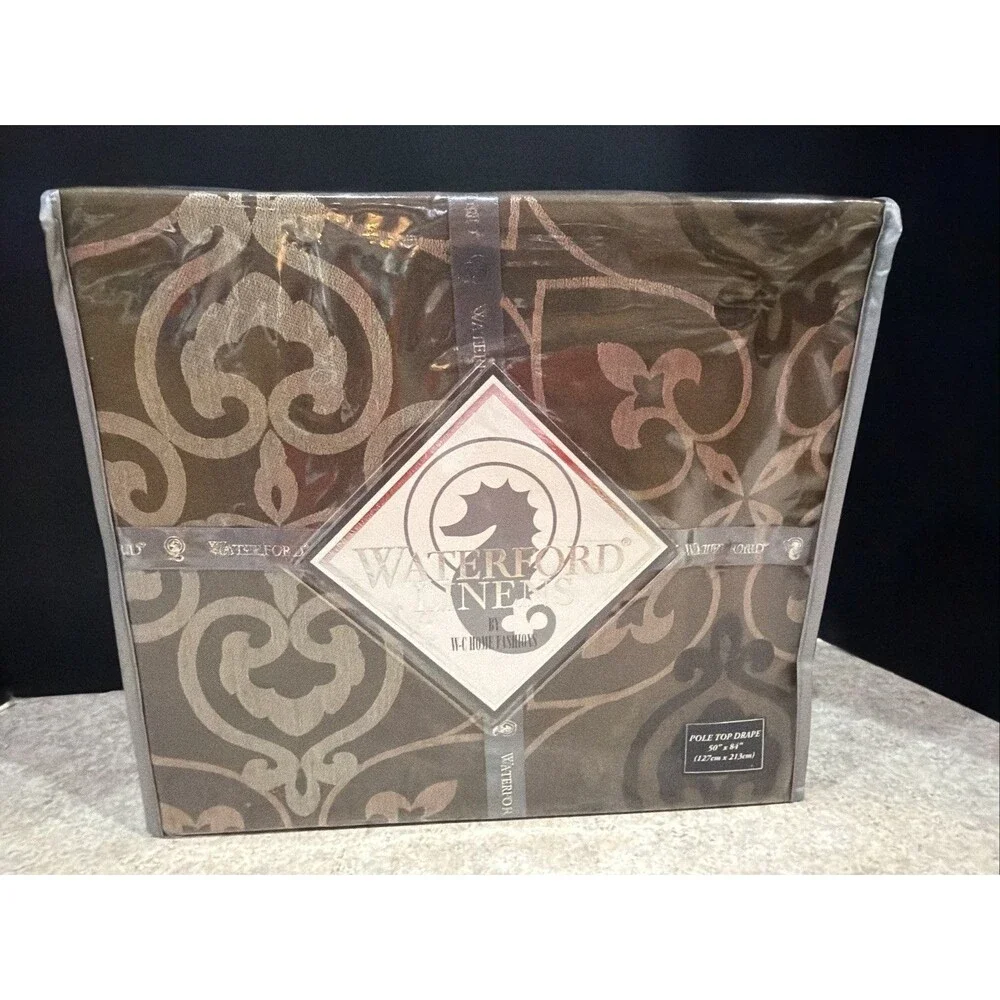 Waterford Fine Linen Rosemarie Pole Top Window Drape 50in X 84in-New!